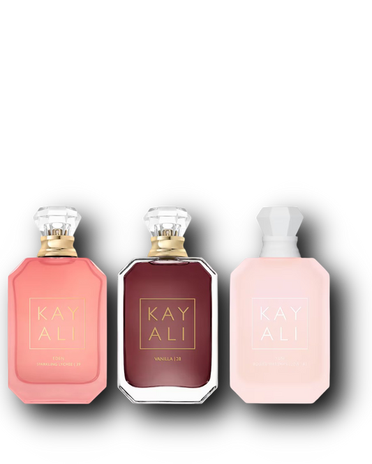 Kayali Discovery Set – Eden Sparkling Lychee 39 · Vanilla 28 · Yum Boujee Marshmallow 81 | Fragrance Samples | 3 × 2-10 ml